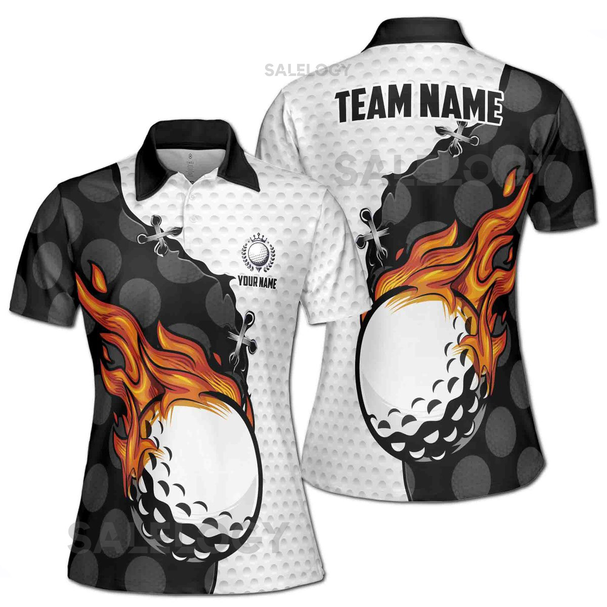 Personalized Animation Golf On Flame Golf Lover Women's Polo Shirt S-5XL_528