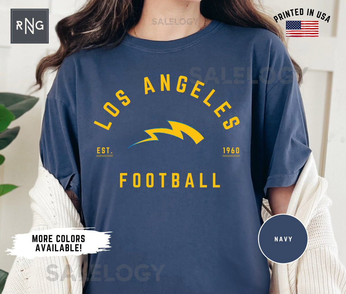 Los Angeles Football Shirt Charger Football Shirt LA Football Apparel Los Angeles Sports Apparel Retro Charger Football Fan Gift Idea_551