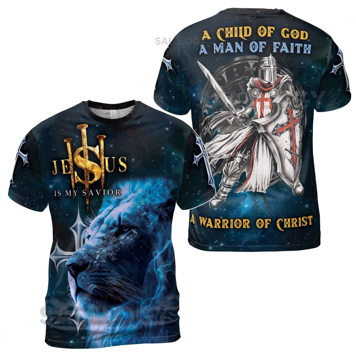 Galaxy Knight Templar Jesus Is My Savior A Man Of Faith Men39s T-Shirt S-5XL_211