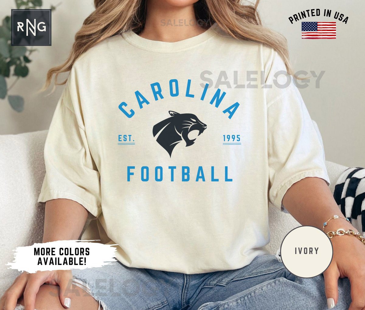 Carolina Football Shirt Panthers Football Shirt Carolina Football Apparel Panthers Sports Apparel Retro Carolina Football Gift_343