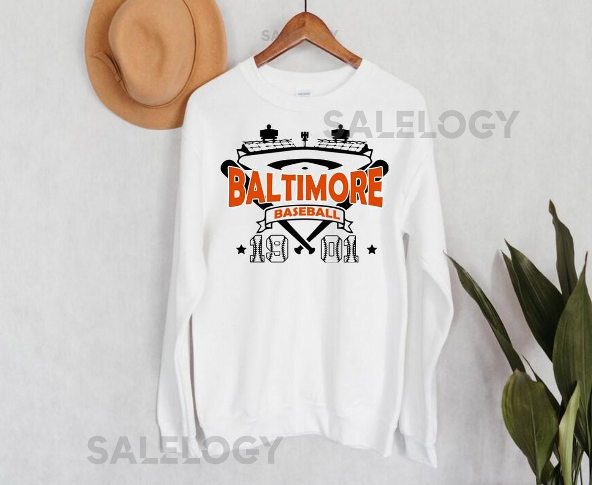 Baltimore Baseball Vintage Stadium With Est Number 1901 Sweatshirt Baltimore Baseball Team Retro 90s Hoodie Baseball Mom Shirt For Her_48
