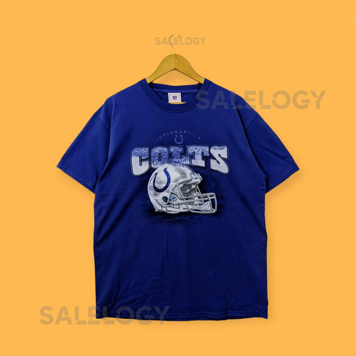 vintage Indianapolis colts blue colour size large promo t-_975