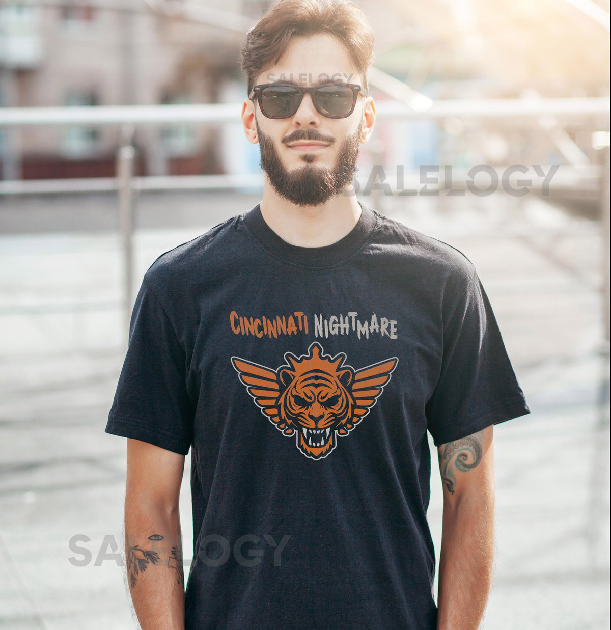 Cincinnati Nightmare T-shirt Joe Burrow Cody Rhodes parody tee Bengals gear Cincy NFL shirt Football tee tiger football season outfit_557