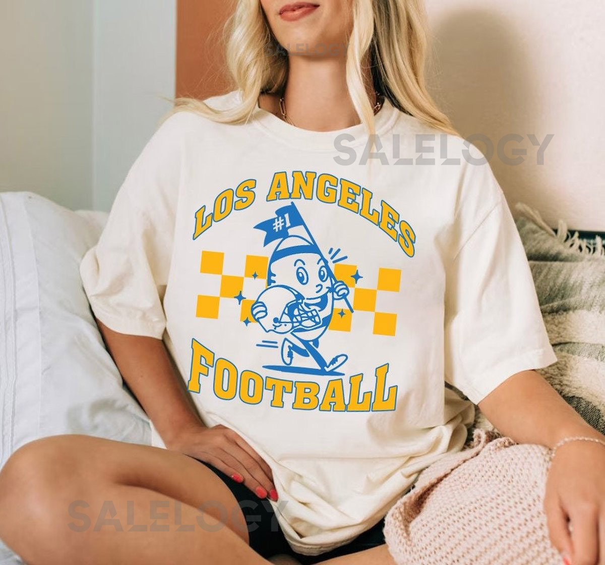 Los Angeles C Football Cute Ball Mascot Comfort Color Tshirt Go Los Angeles Football Team Vintage Shirt Gameday Shirt Sports Tee For Her_515
