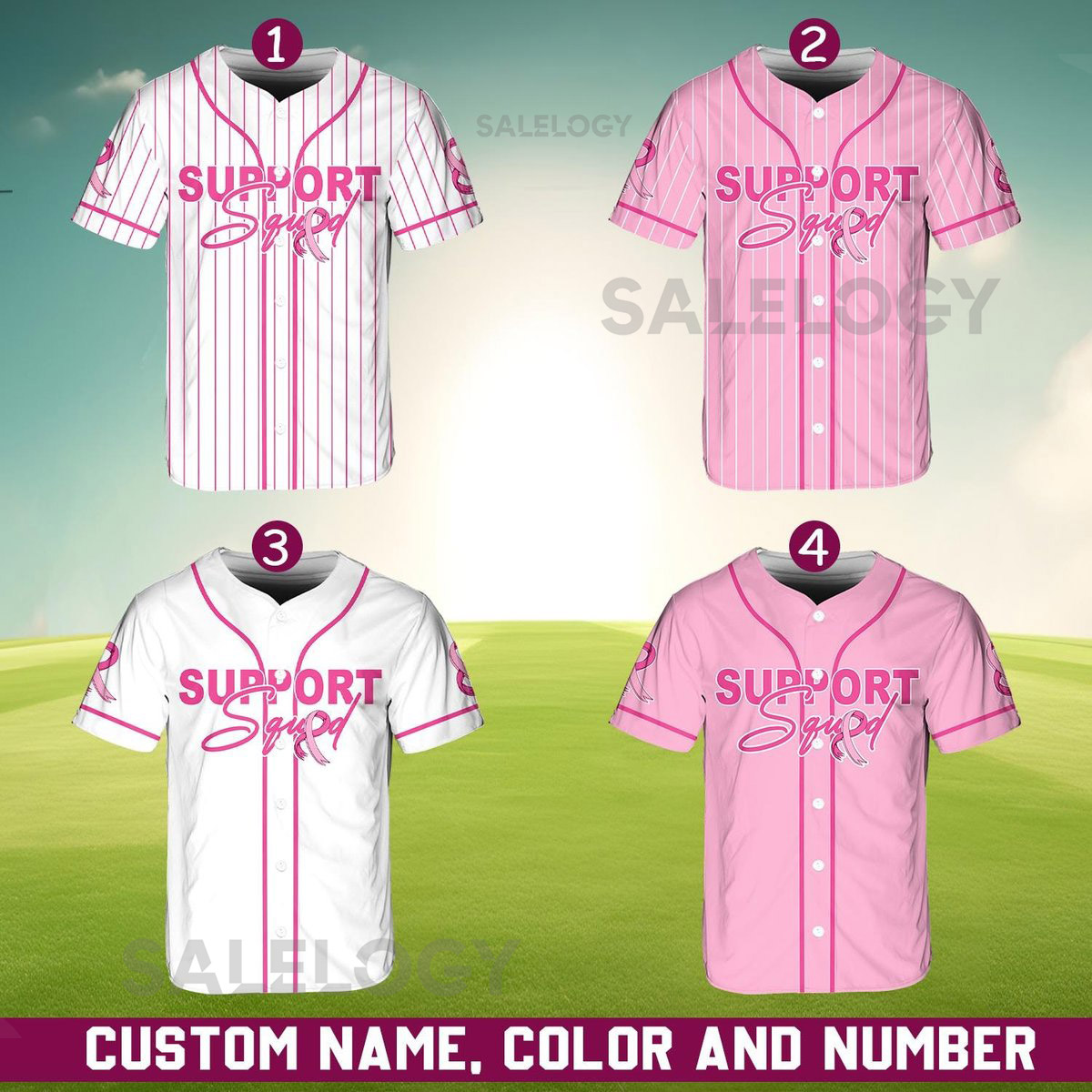 Personalized Breast Cancer Name And Number Baseball Jersey Custom Support Squad Baseball Jersey Pink Ribbon Breast Cancer Warrior Jersey_38