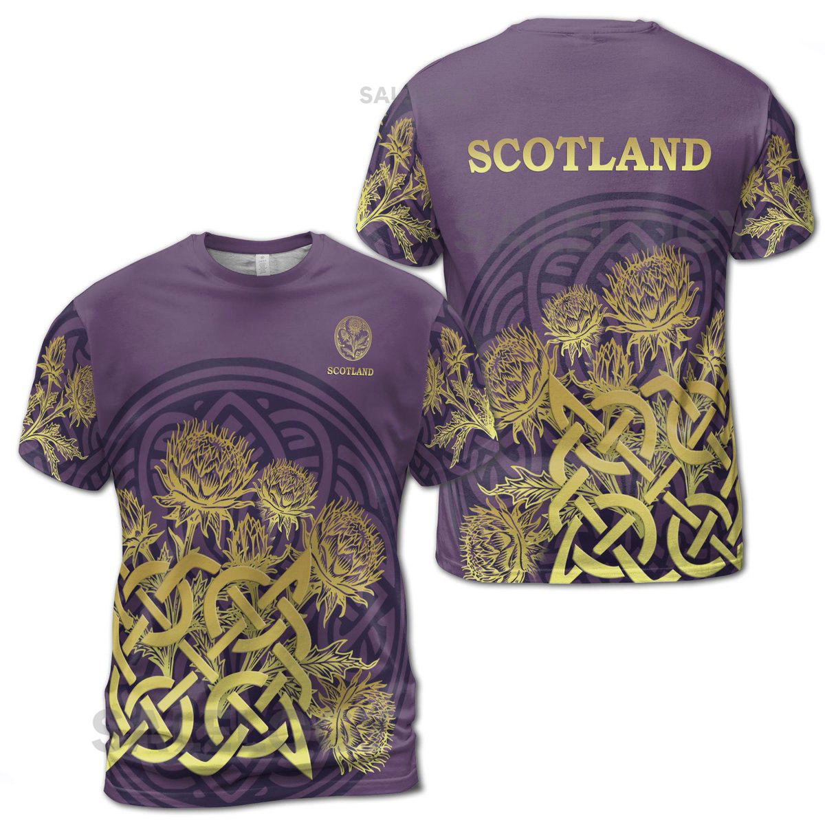 Scottish Thistle Celtic Purple Scotland Men39s T-shirt S-5XL_263