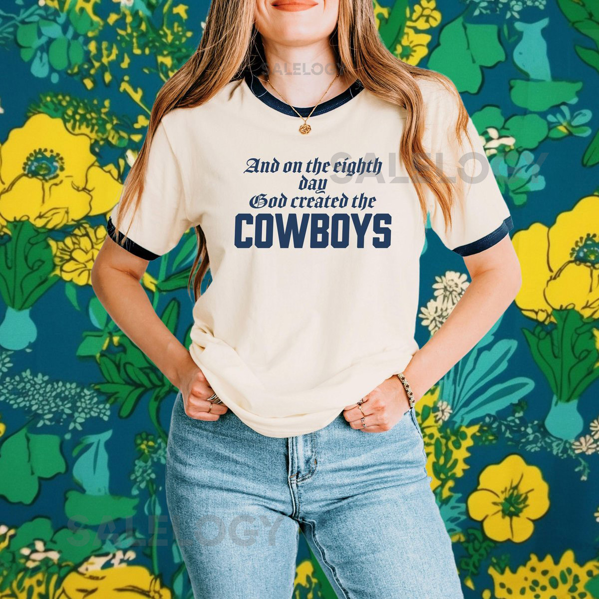 Retro Cowboys Ringer T-Shirt 1970s Football Fan Gift_433