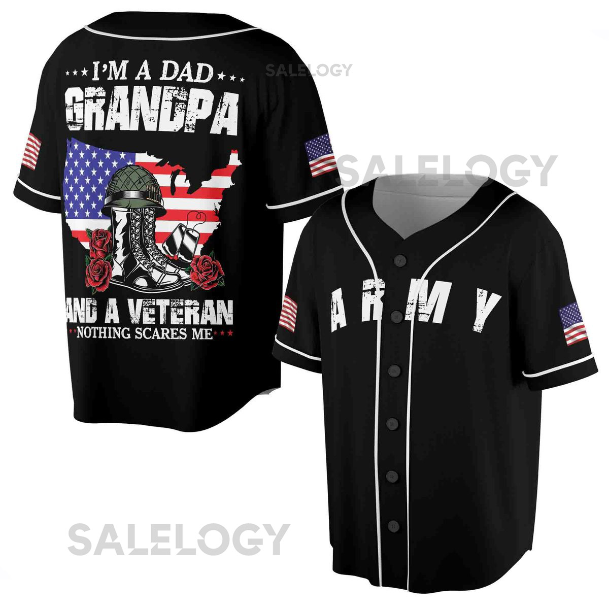 Patriotic Proud To Be Veteran USA Army Baseball Jersey S-5XL_85