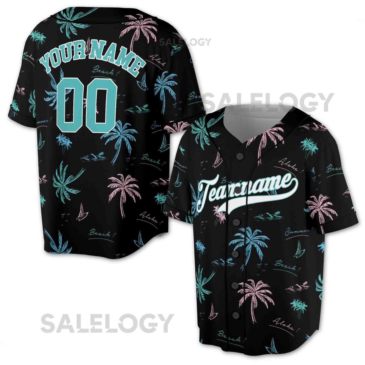 Personalized Aloha Beach It39s Summertime Baseball Jerseys-5XL_89