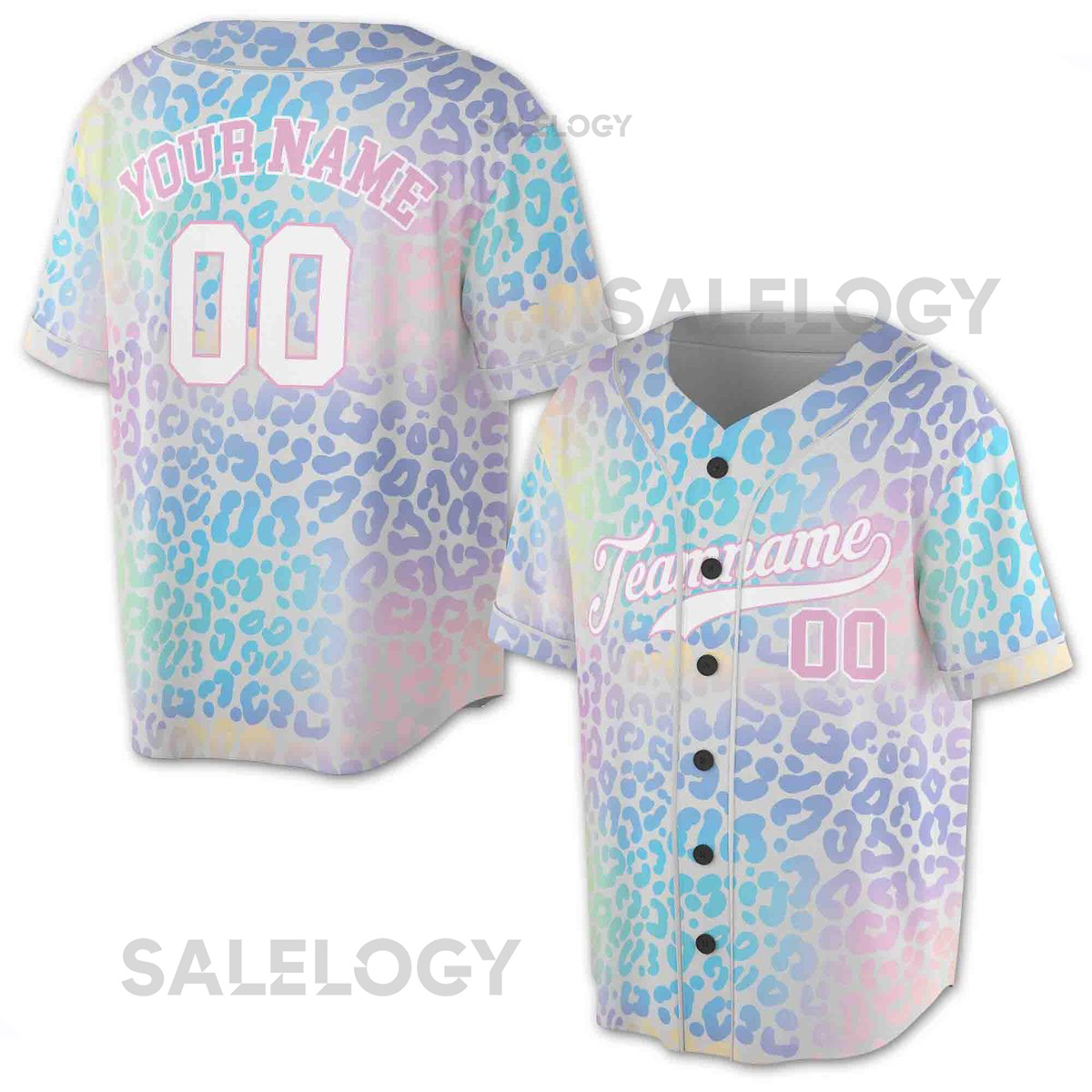 Personalized Funny Pastel Leopard Pattern Custom Baseball Jersey S-5XL_93