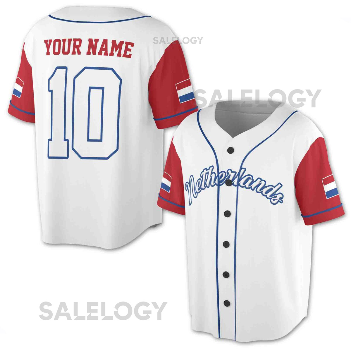 Personalized Patriotic Netherlands Flag Coat of Arms Baseball Jersey S-5XL_101