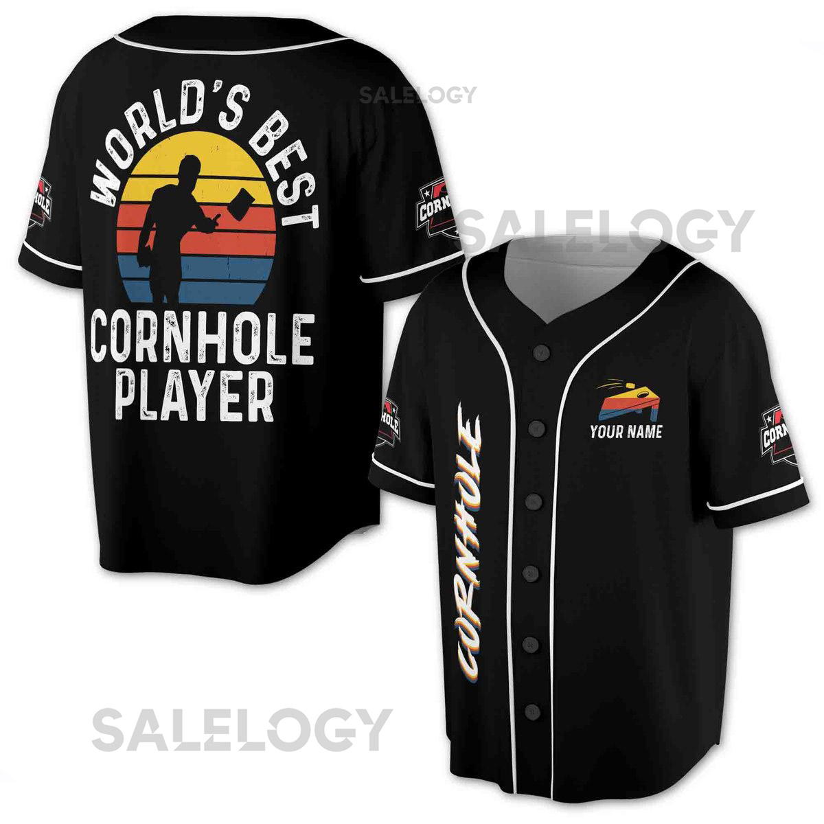 Custom Name Cornhole Player Baseball Jersey S-5XL_11