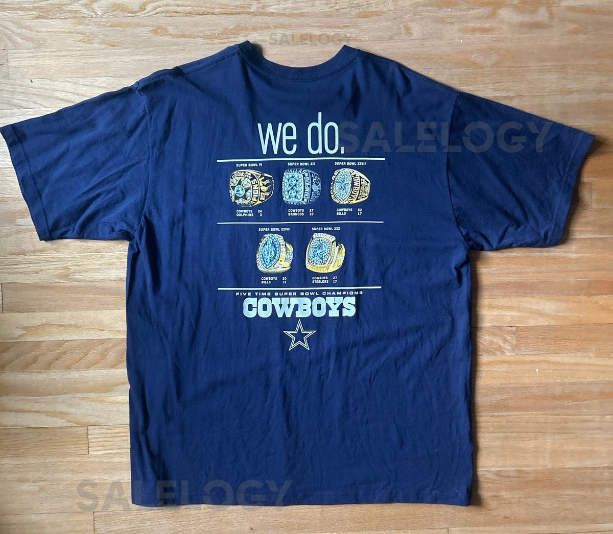 Dallas Cowboys Champions Rings T-Shirt NFL Size Extra Large XL_118