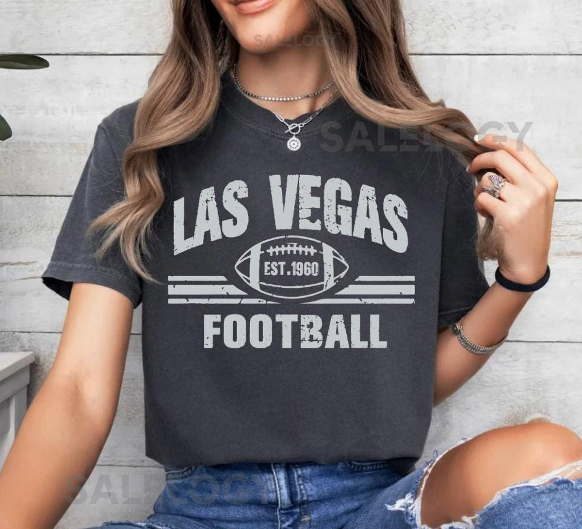 Las Vegas Football Est 1960 Vintage Comfort Color Dark Tshirt Las Vegas Football Team Shirt Football Gameday Shirt Sports Tee For Her_451