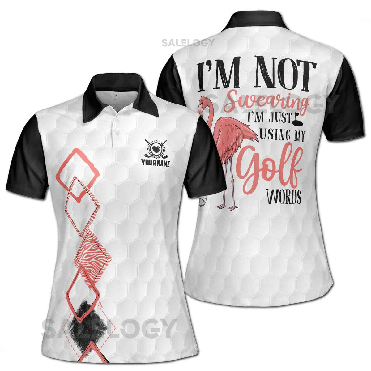 Custom Name I39m Not Swearing Flamingo Golf Women Polo Shirt S-5XL_112