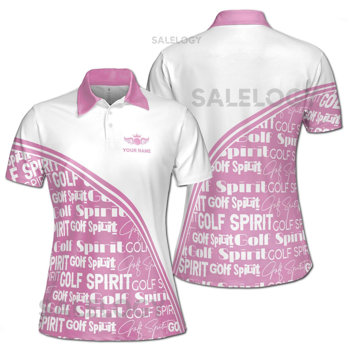 Custom Name Pink Pattern Golf Spirit Women39s Polo Shirt S-5Xl_157
