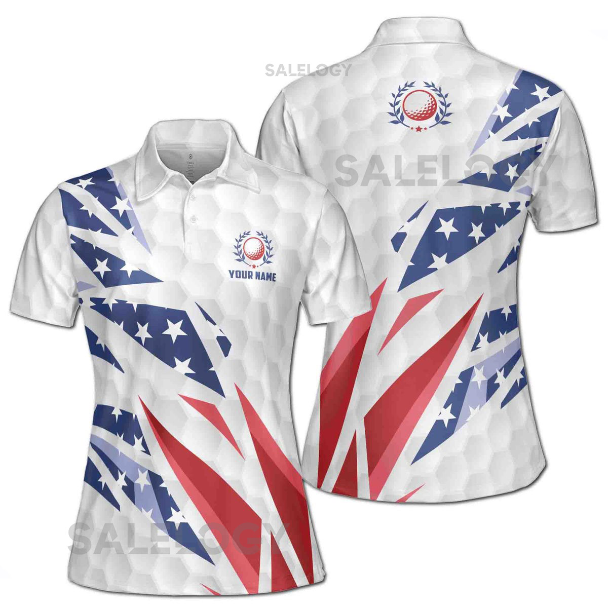 Custom Name Patriotic American Flag Golfer Love Golf Women39s Polo Shirt S-5XL_140