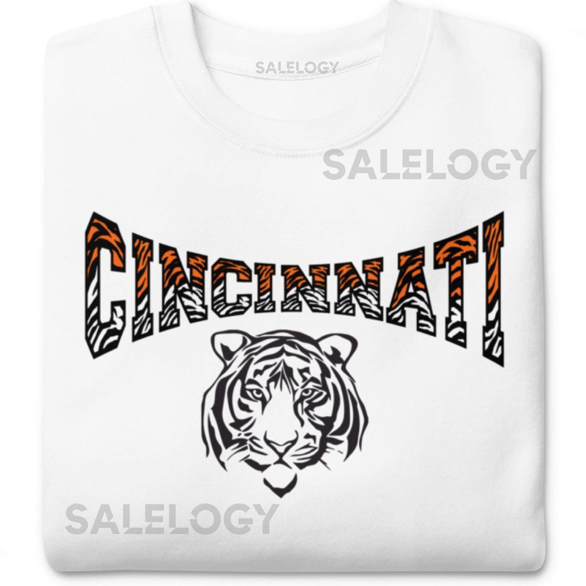 Cincinnati football white Unisex Premium Sweatshirt graphic white Bengal tiger stripedgift for Cincy football fan Cincinnati apparel ohio_553