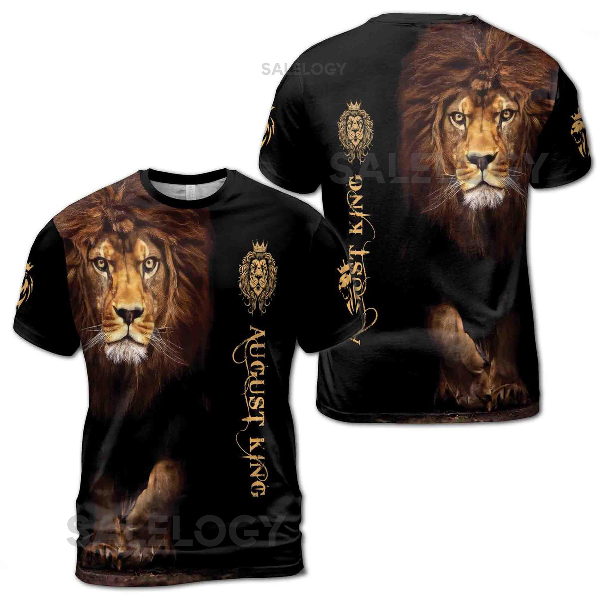 August Lion The King Behind Men39s T-shirt S-5XL_3