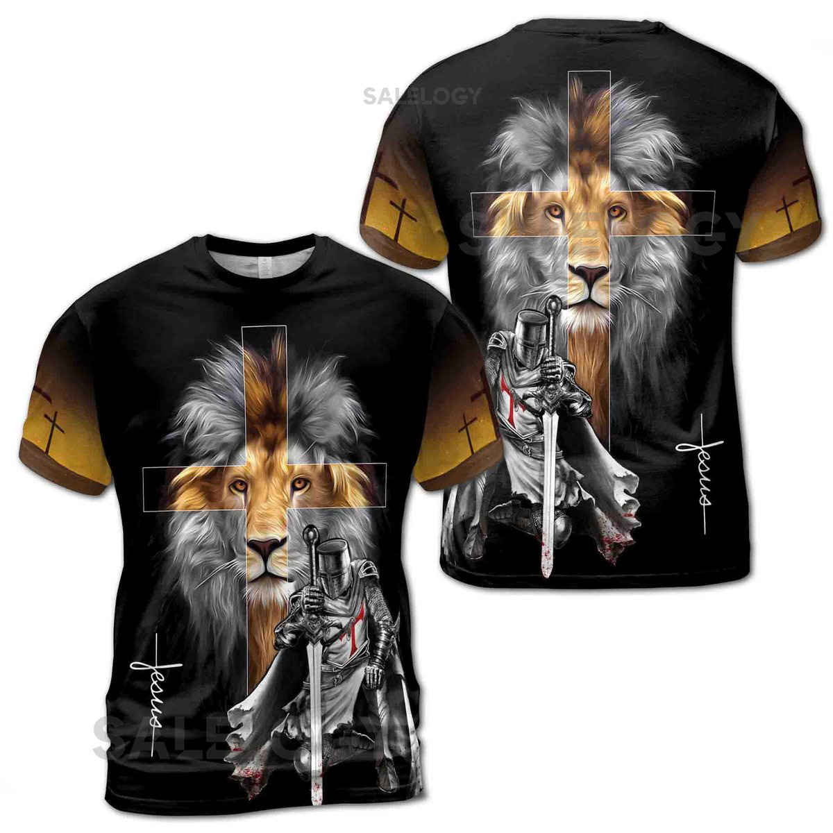 Retro Lion Of Judas Knight Templar Men39s T-shirt S-5XL_261