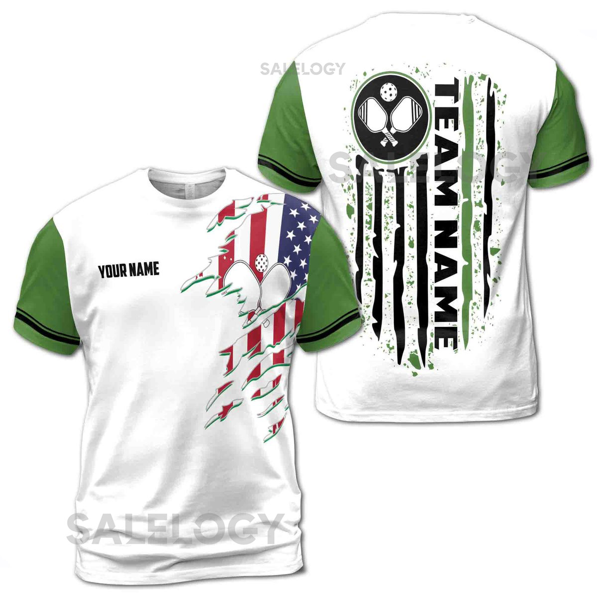 Personalized America Patriotic Pickleball Team Men39s T-shirt S-5XL_225