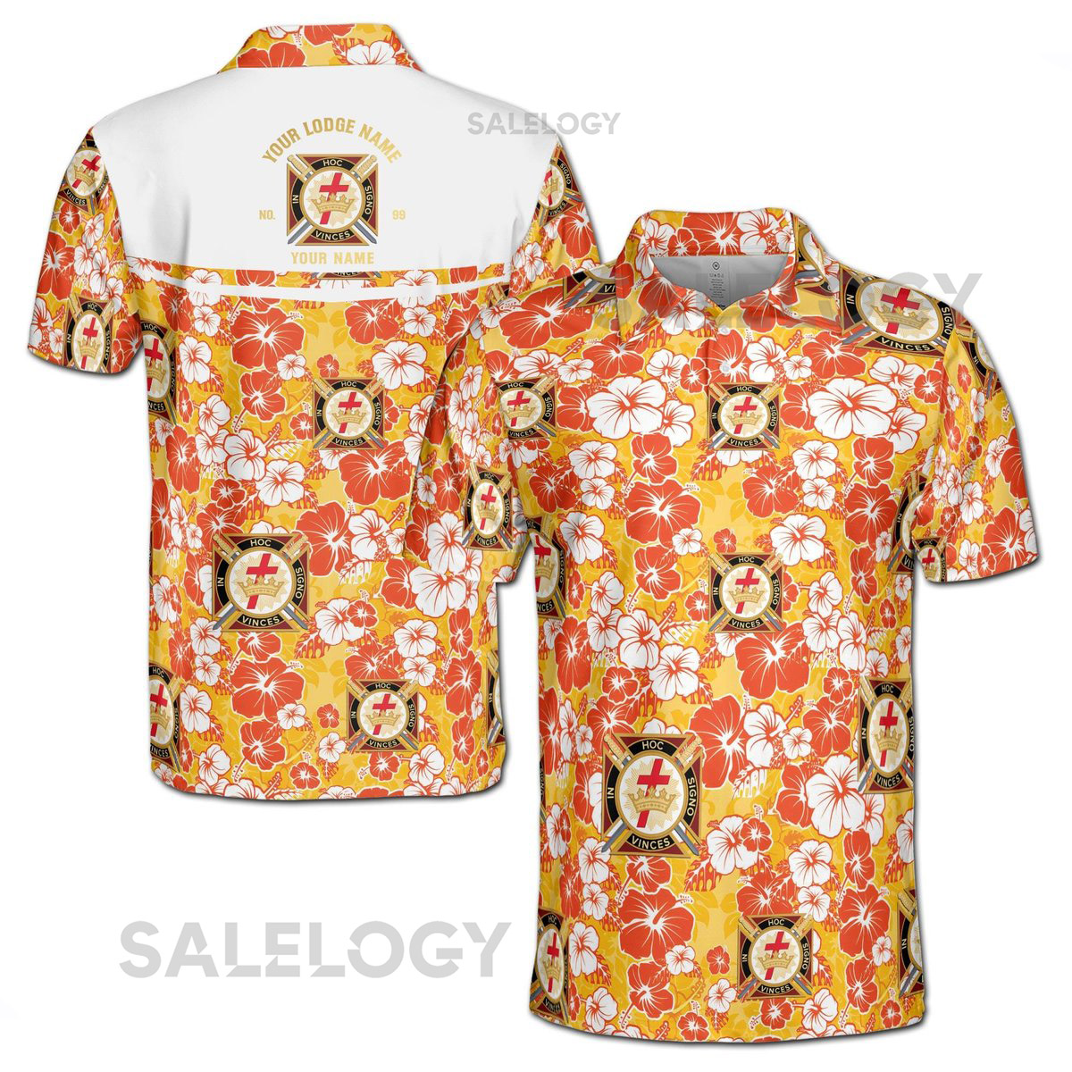 Customized Knights Temple Commandery Masonry Floral Men's Polo Shirt S-5XL_420