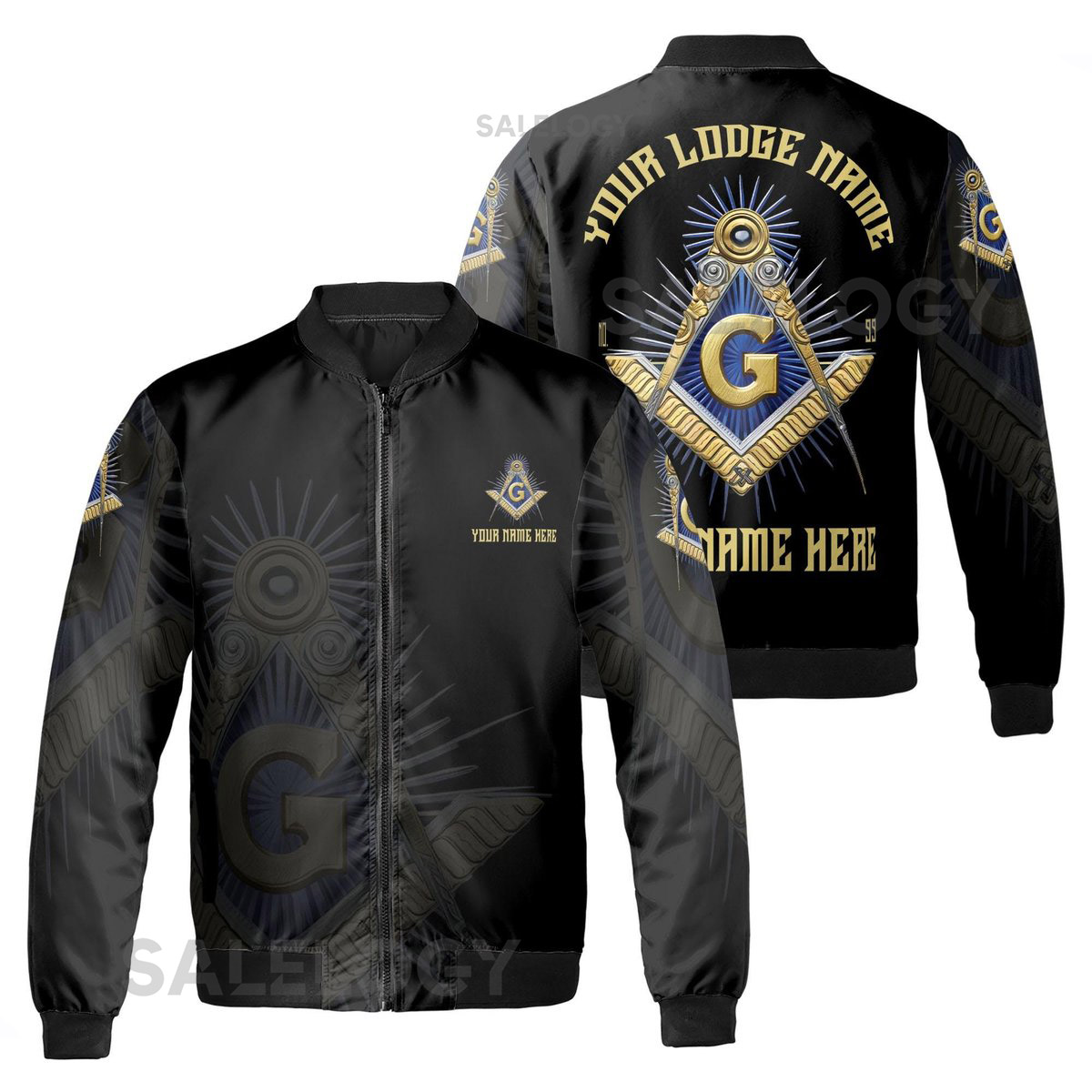 Personalized Freemasonry Master Mason Golden Bomber Jacket S-5XL_93