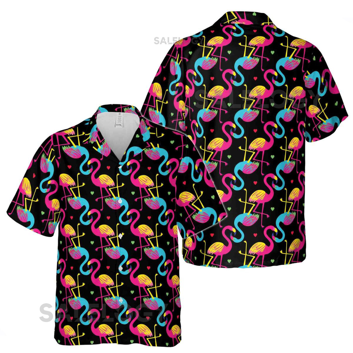 Funny Flamingo Hawaiian Shirt Tropical Birdie Print_45