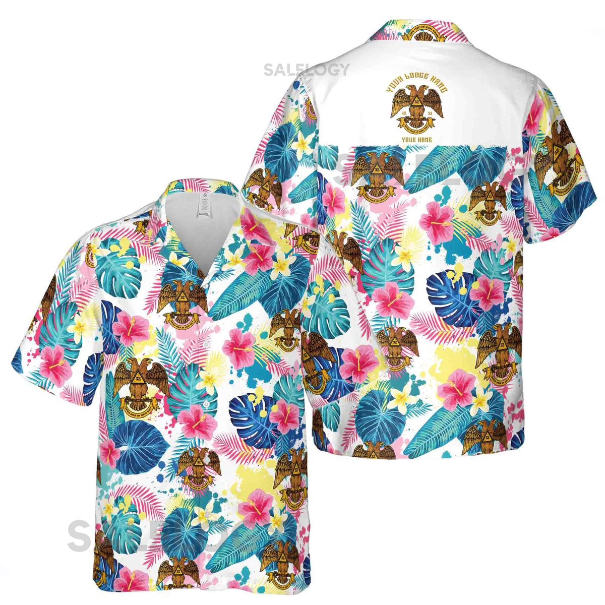 Customized Rite of Scottish 32 Colorful Palm Leaf Hawaiian Shirt S-5XL_39