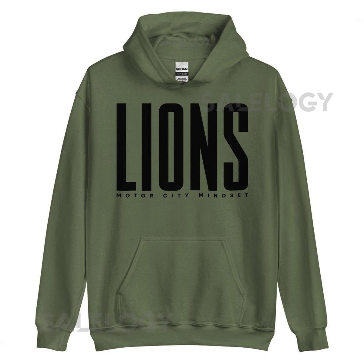Lions Hoodie Detroit Football Hoodie Sports Apparel T-Shirts Hoodies Lions Military Green Hoodie_563