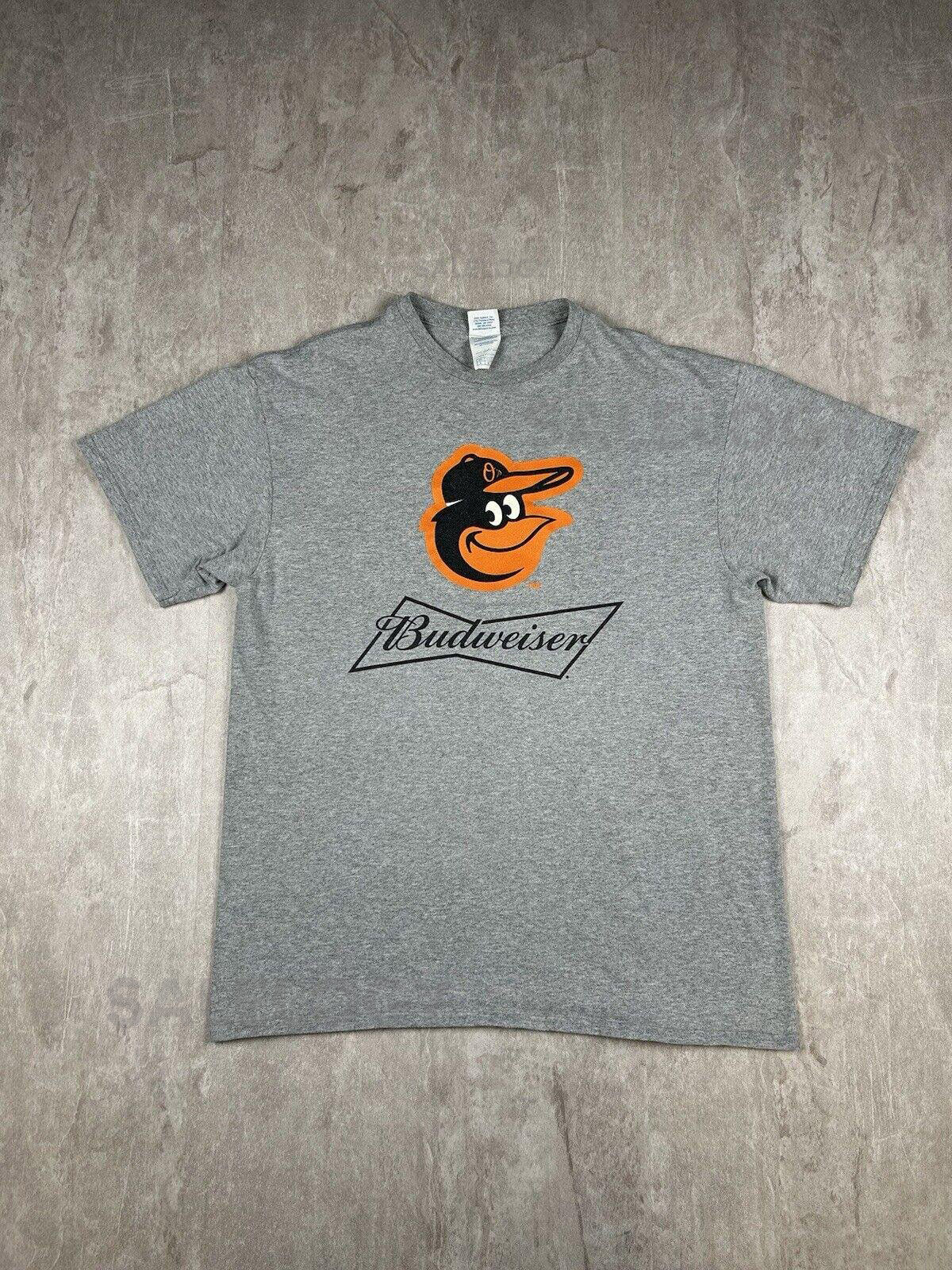 Baltimore Orioles Budweiser Promo White Graphic MLB Logo T-Shirt Mens Size L_92