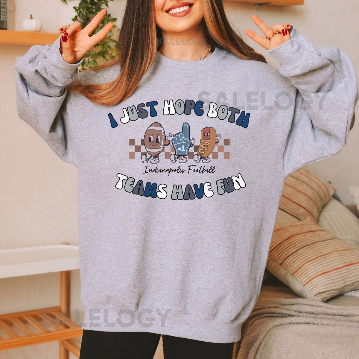 Indianapolis Colts Sweatshirt Indy Football Crewneck Football Season Crew Neck - I Just Hope Both Teams Ha_480