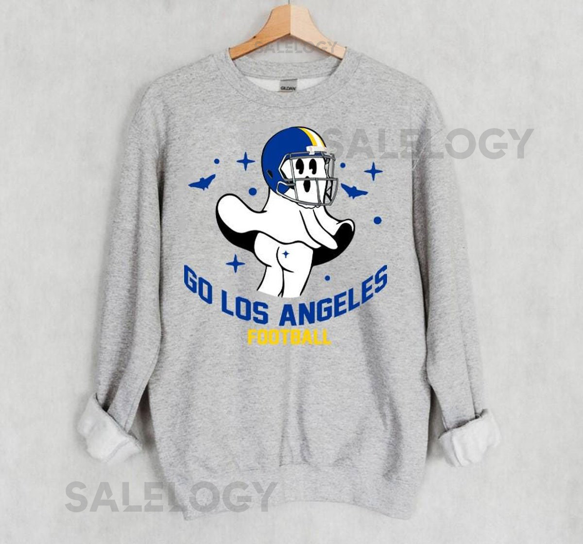 Funny Go Los Angeles Football Ghost Vintage Sweatshirt Los Angeles Football Team Spooky Season Hoodie Football Retro Shirt For Mom_21