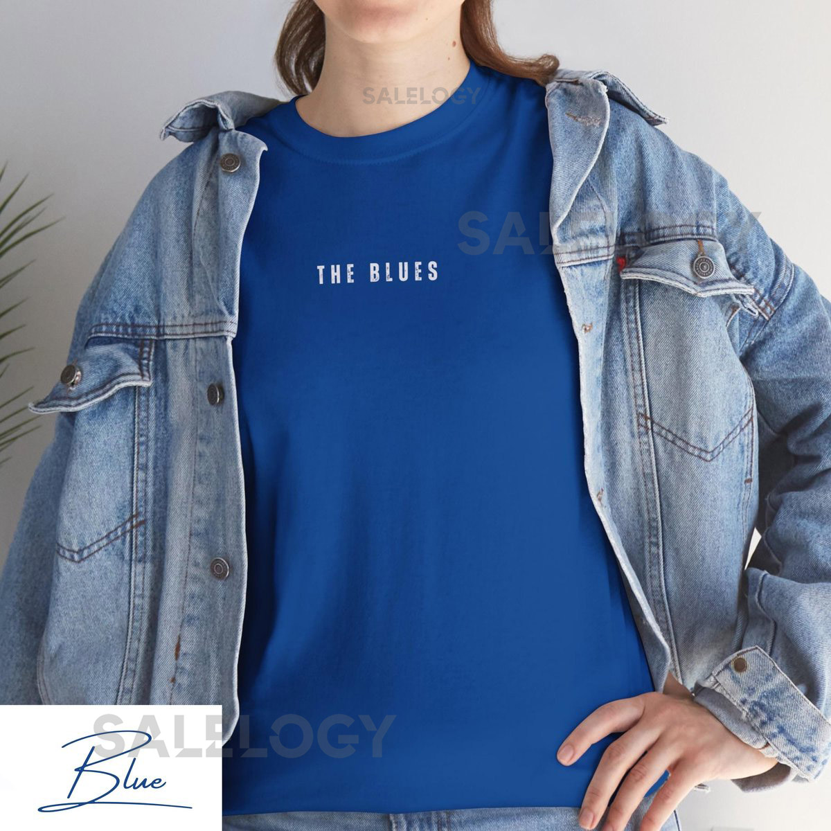 The Blues Fan Unisex Minimalist Heavy Cotton Football T Shirt Soccer Jersey Christmas Gift for Him Cute Sports Tee Hockey Present for Her_572