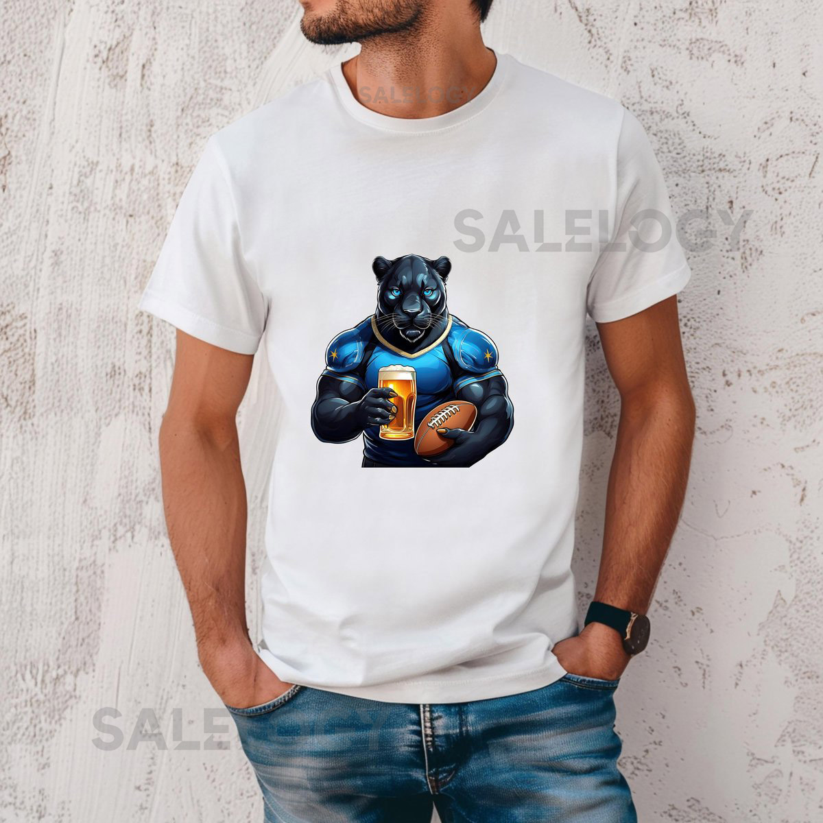 Panthers Football Beer T-Shirt Game Day Fan Tee_813