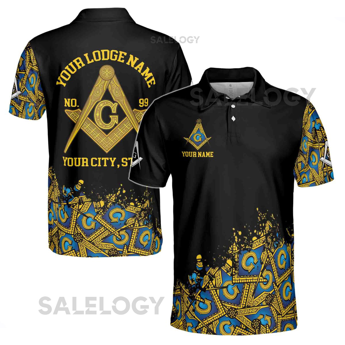 Customized Blue Lodge Master Mason Mansonic Men's Polo Shirt S-5XL_402