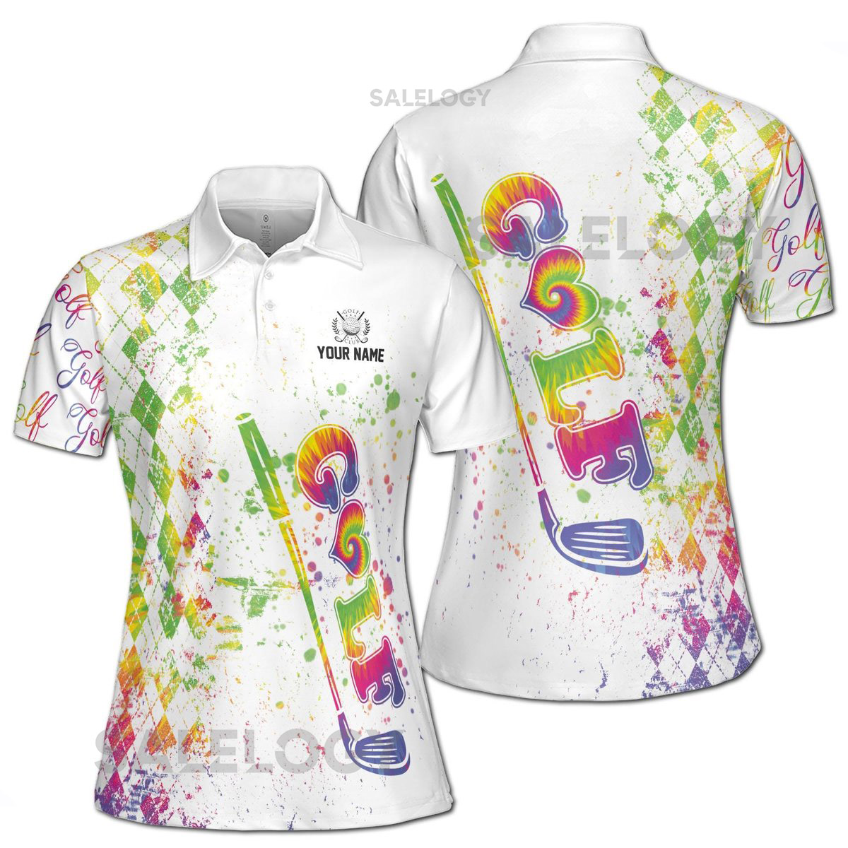 Custom Rainbow Color Golf Lover Women39s Polo Shirt S-5XL_231