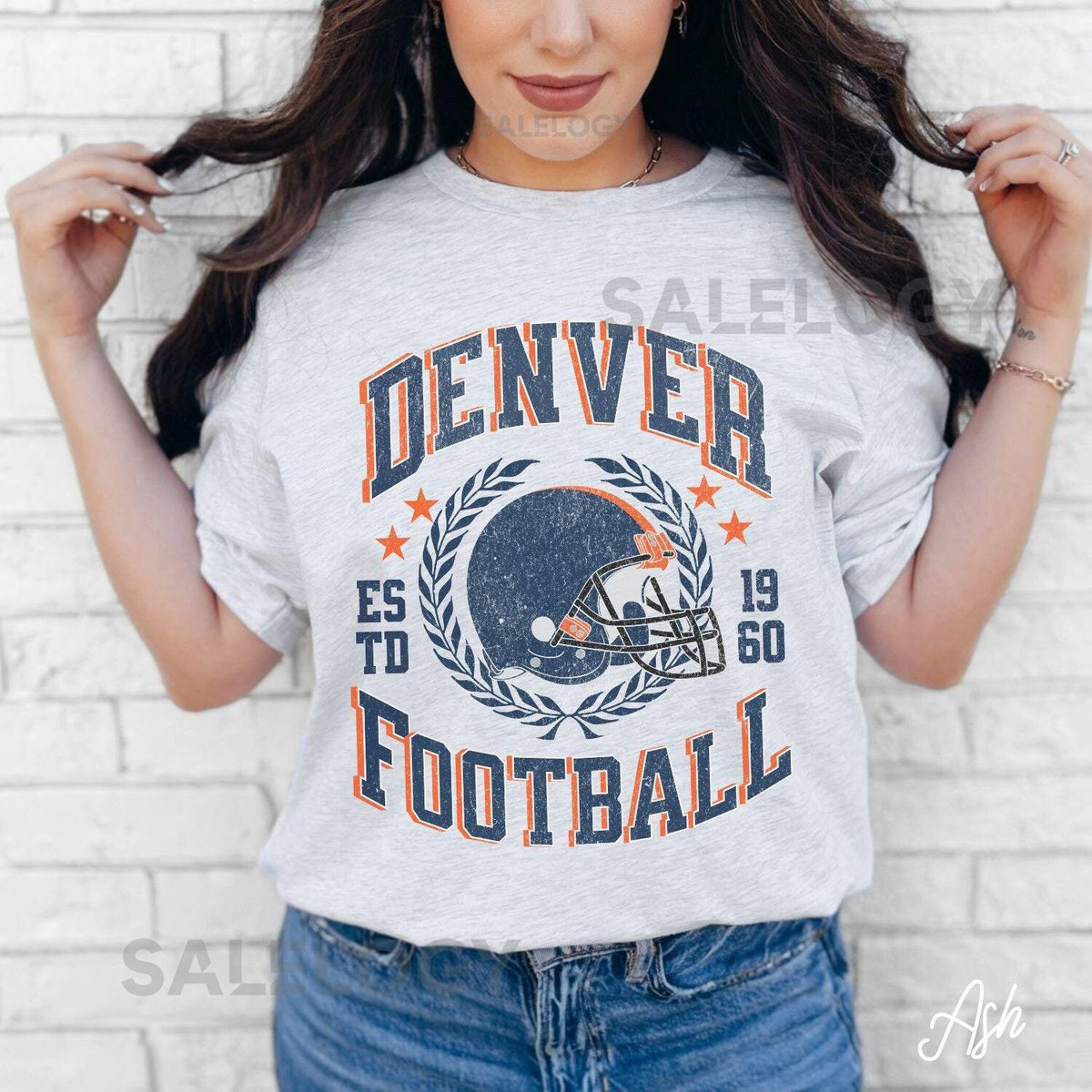 Denver Football Fan Crewneck for Game Day Bronco T-Shirt Football Dad Shirt Retro Broncos Football Fan Gift Throwback Denver Shirt_337