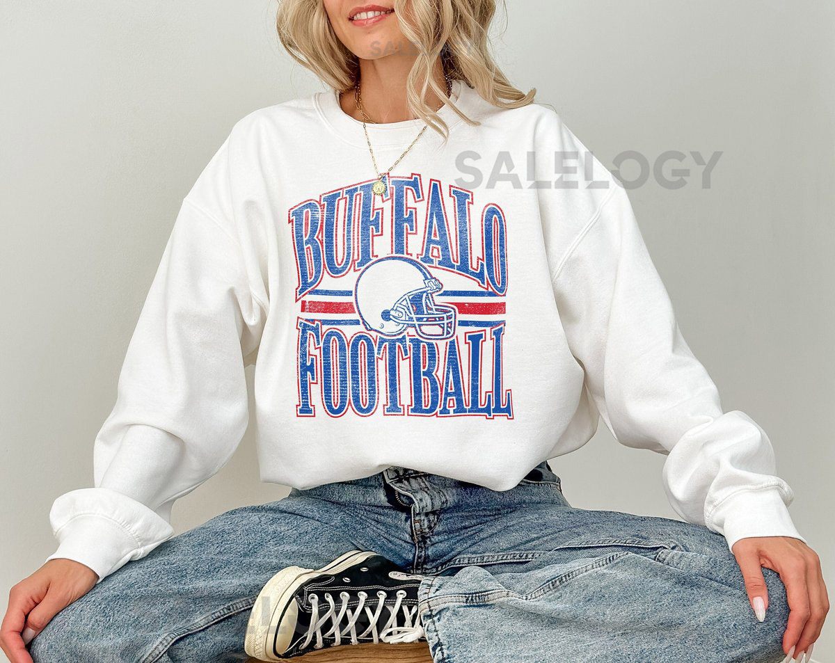 Vintage Buffalo Bills Football Game Day Bills Sweatshirt Trendy Buffalo Football Fan Crewneck Buffalo Football Retro Crewneck Sweater_1000