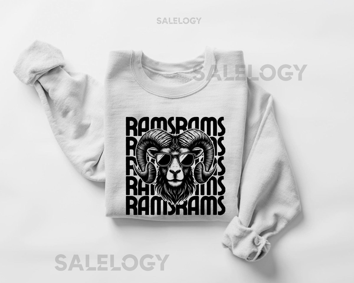 Rams Mascot Crewneck Sweatshirt Retro Rams Sweatshirt Rams Football Rams Gear Rams Basketball Rams Spirit Back to School First Day of School_113