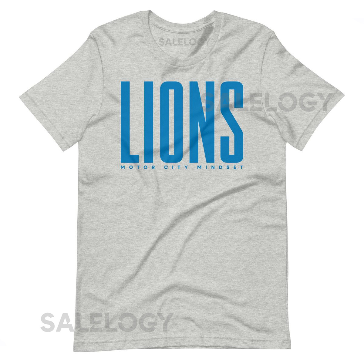 Lions T-Shirt Detroit Football Shirt Sports Apparel T-Shirts Hoodies Lions Grey Tee_550