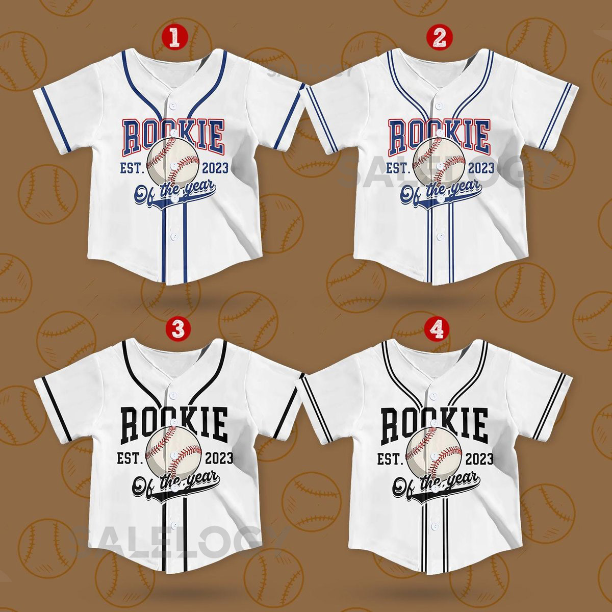 Personalized Rookie Of The Year Baseball Jersey Rookie Year Kids Youth Baseball custom birthday baseball Boys kids jerseys_316