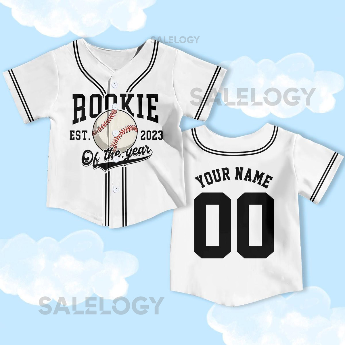 Personalized Rookie Of The Year Baseball Jersey Rookie Year Kids Youth Baseball custom birthday baseball Boys kids jerseys_318
