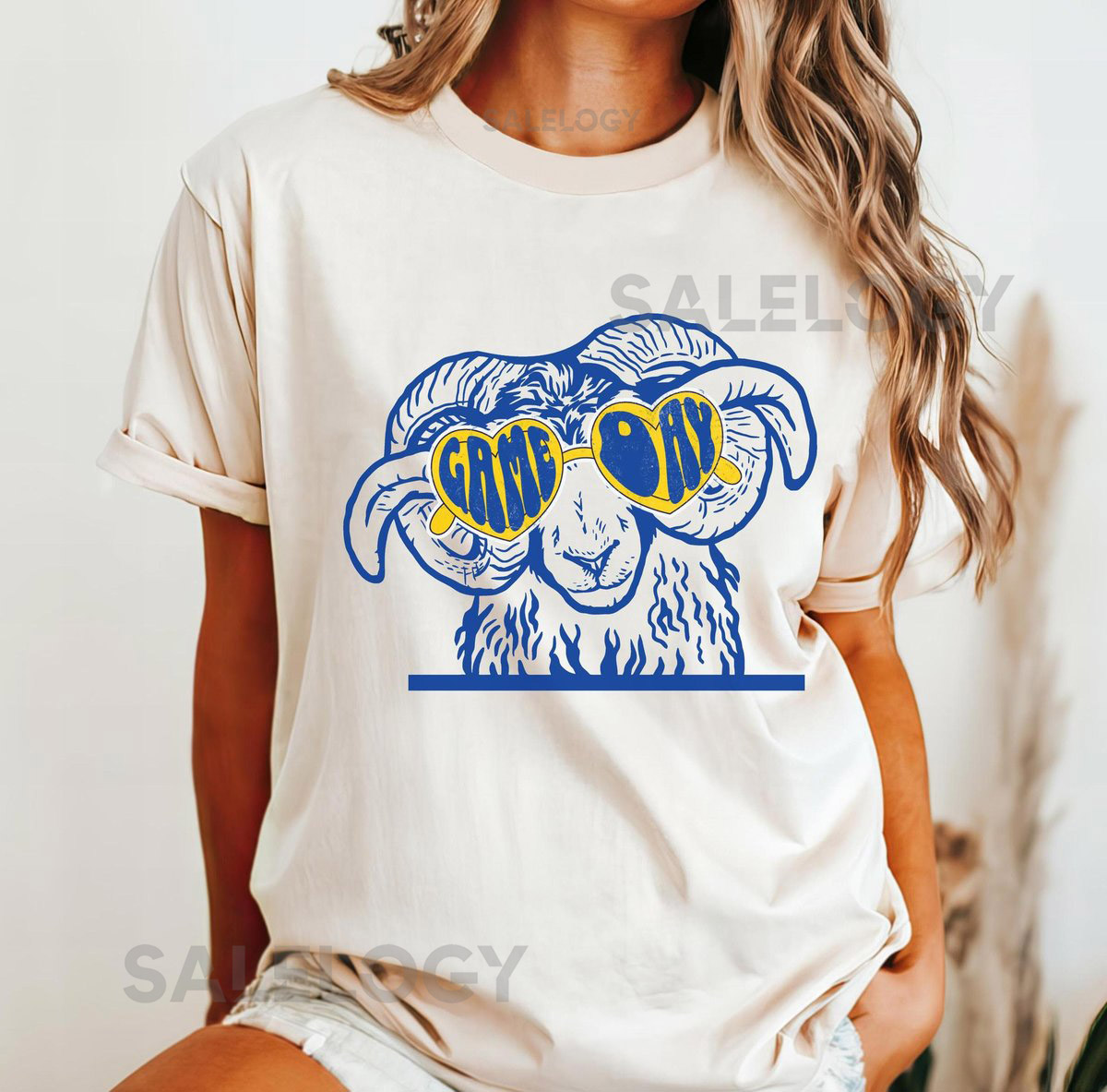 Ram with Sunglasses T-Shirt Game Day Comfort Colors Shirt Vintage Inspired Oversized Tee Los Angeles LA Tee_699