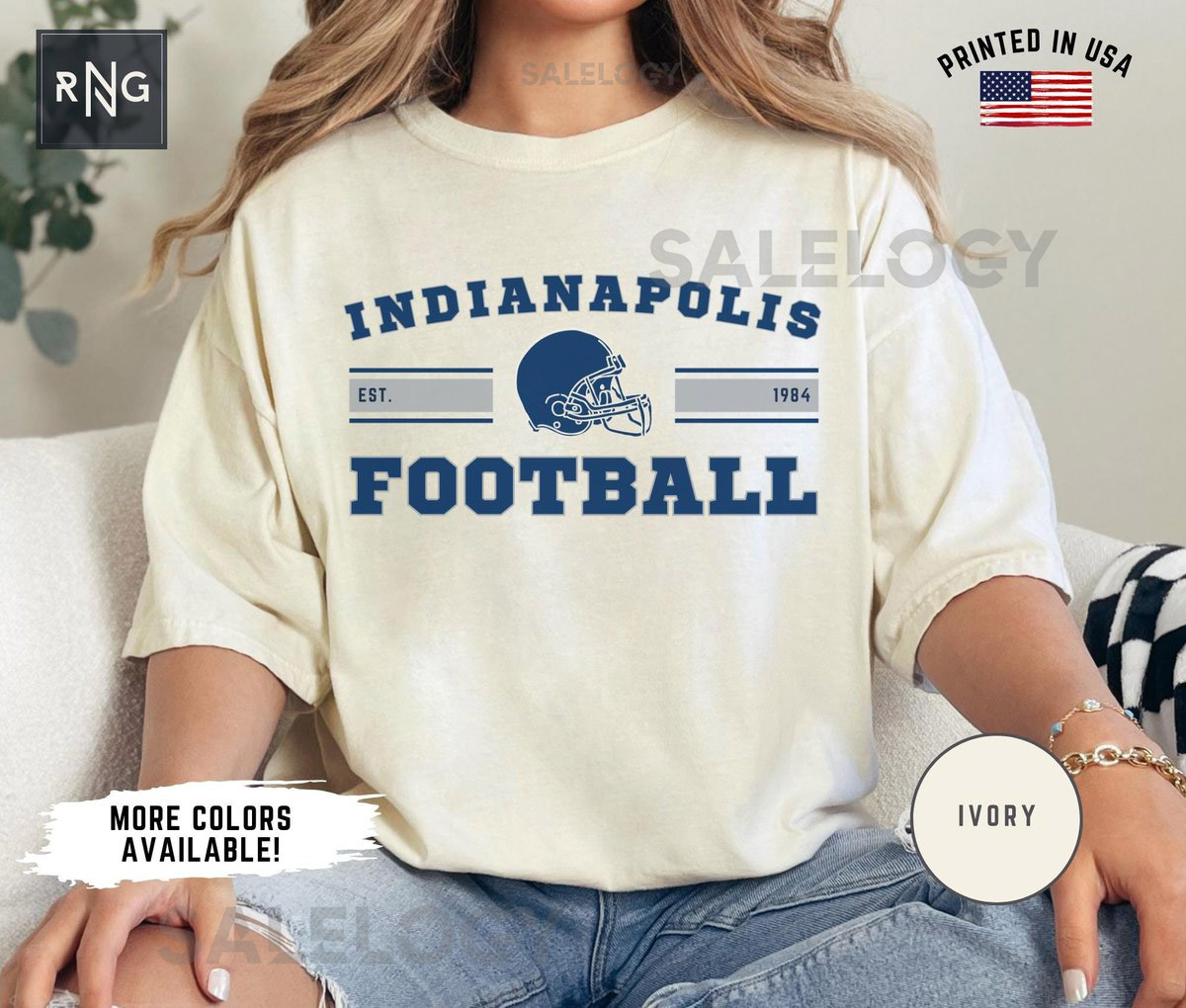 Indianapolis Football Shirt Colt Football Shirt Indianapolis Football Apparel Indianapolis Sports Apparel Retro Colt Footbal_514