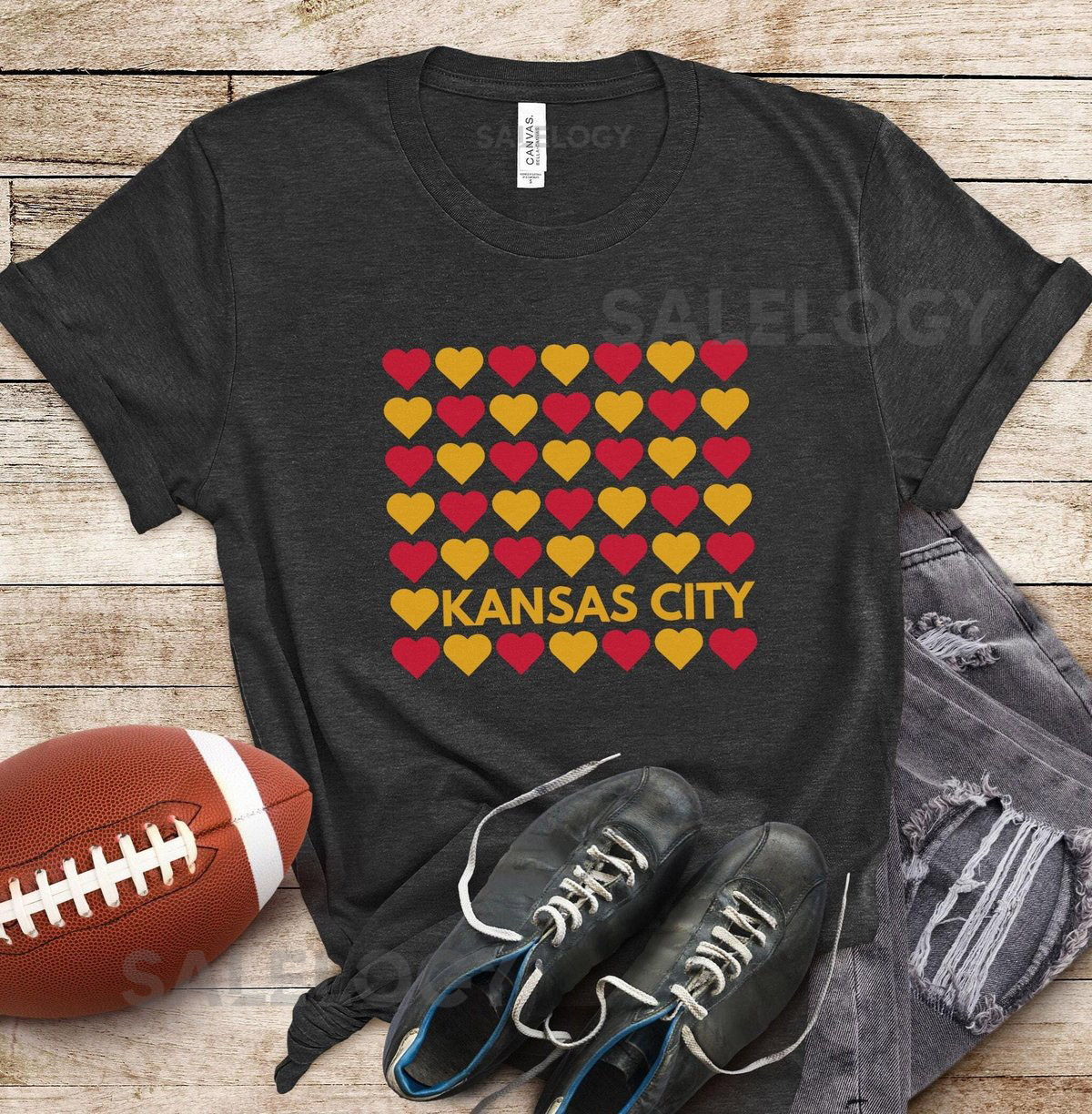 Kansas City Shirt Cute Kansas City Gift Football Season Shirt Game Day T-Shirt City TShirt Football Mom Shirt Bella Canvas Shirt Gift_445