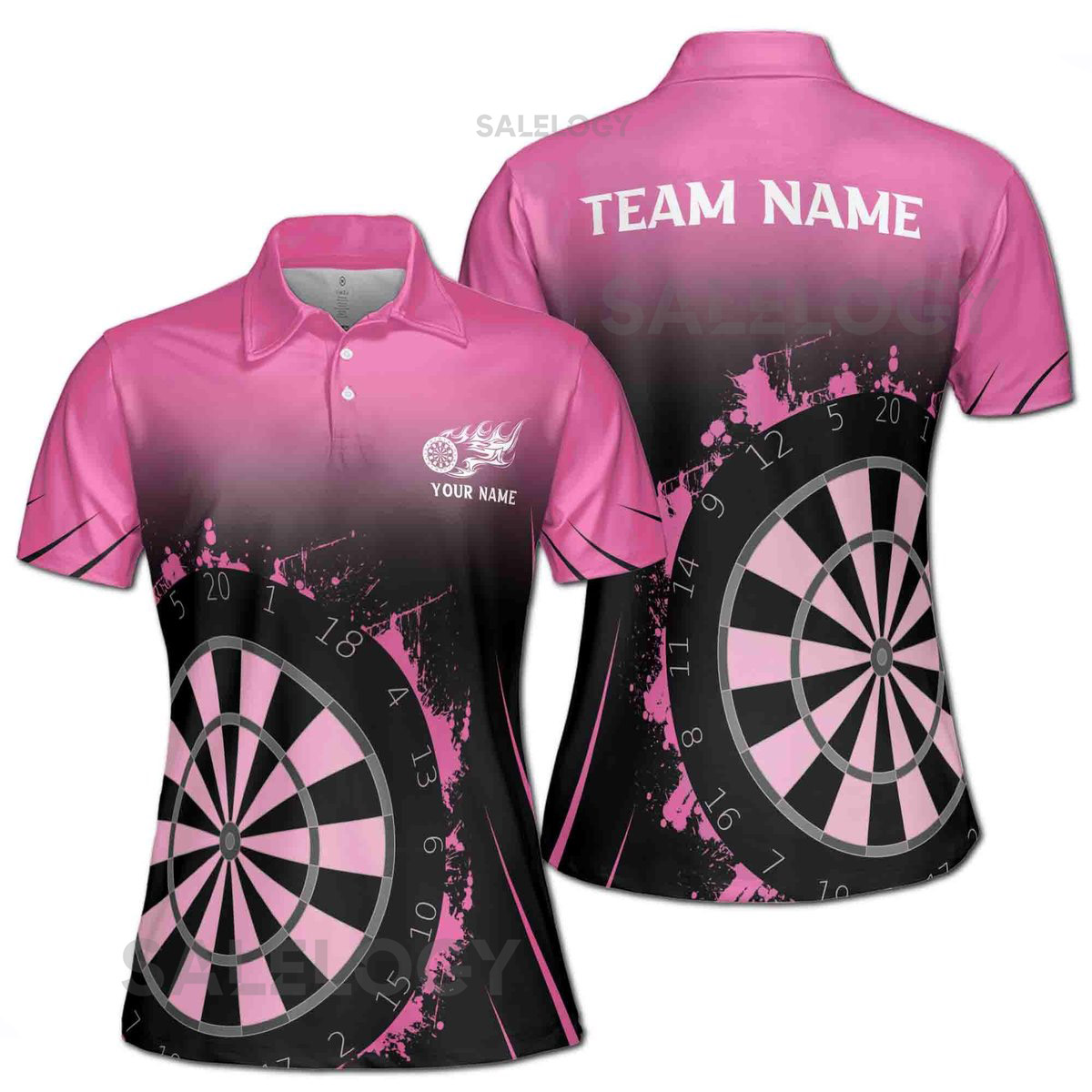 Customized Teal Blue Darts Team Women's Polo Shirt S-5XL_468