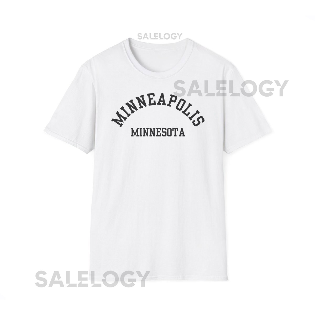 Minneapolis Minnesota Unisex Softstyle T-Shirt - Black Font Midwest Pride Twin Cities MN Souvenir Travel Gift_577