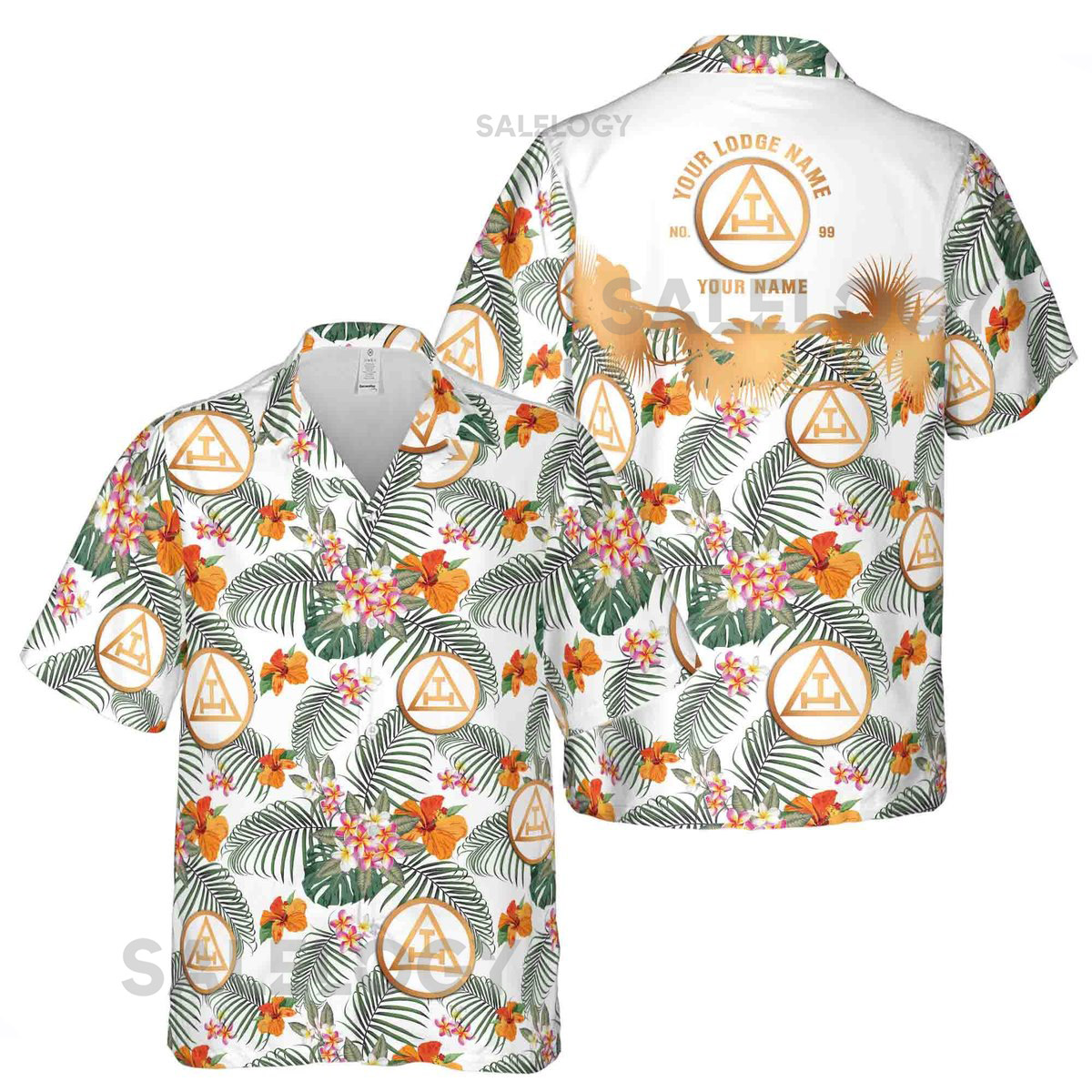 Customized Royal Arch Masonry Palm Leaf Hawaiian Shirt S-5XL_40