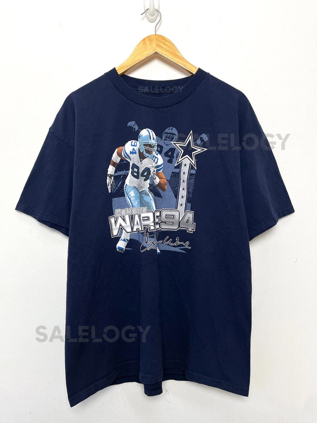 Vintage 2000s Demarcus Ware Dallas Cowboys NFL Football 94 Defensive End Graphic Tee Shirt size adult Large_488